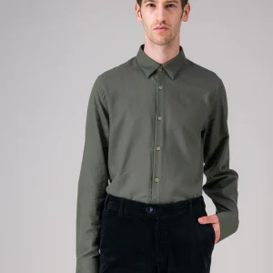 Chemise en flanelle de coton bio kaki