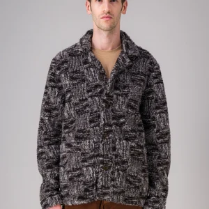 Surchemise en laine recyclée motifs marrons