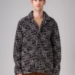 Surchemise en laine recyclée motifs marrons