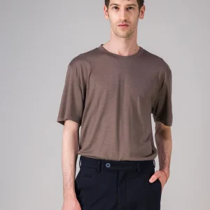T Shirt SS laine recyclée japonaise marron glacé