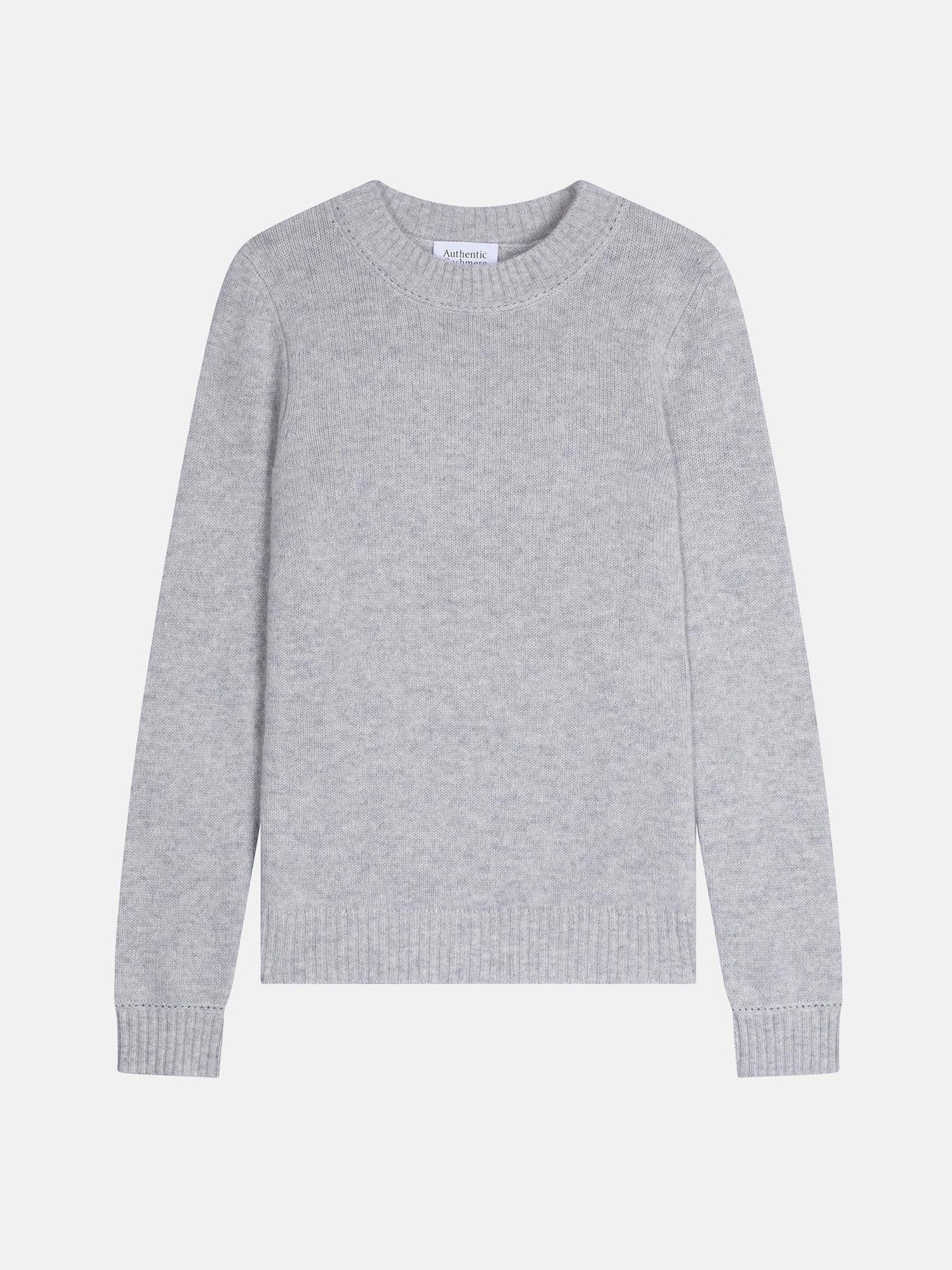 JETSAN pull col rond 4 fils gris clair chiné 100% cachemire – Image 6