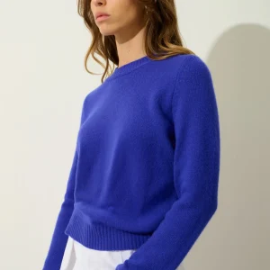 JETSAN pull col rond 4 fils indigo 100% cachemire