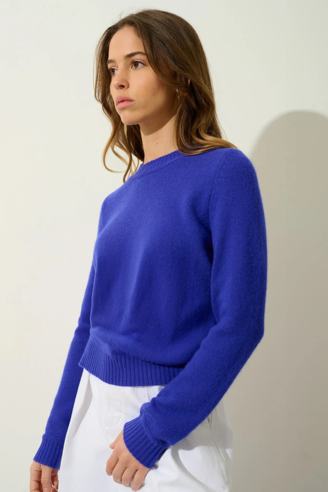 JETSAN pull col rond 4 fils indigo 100% cachemire