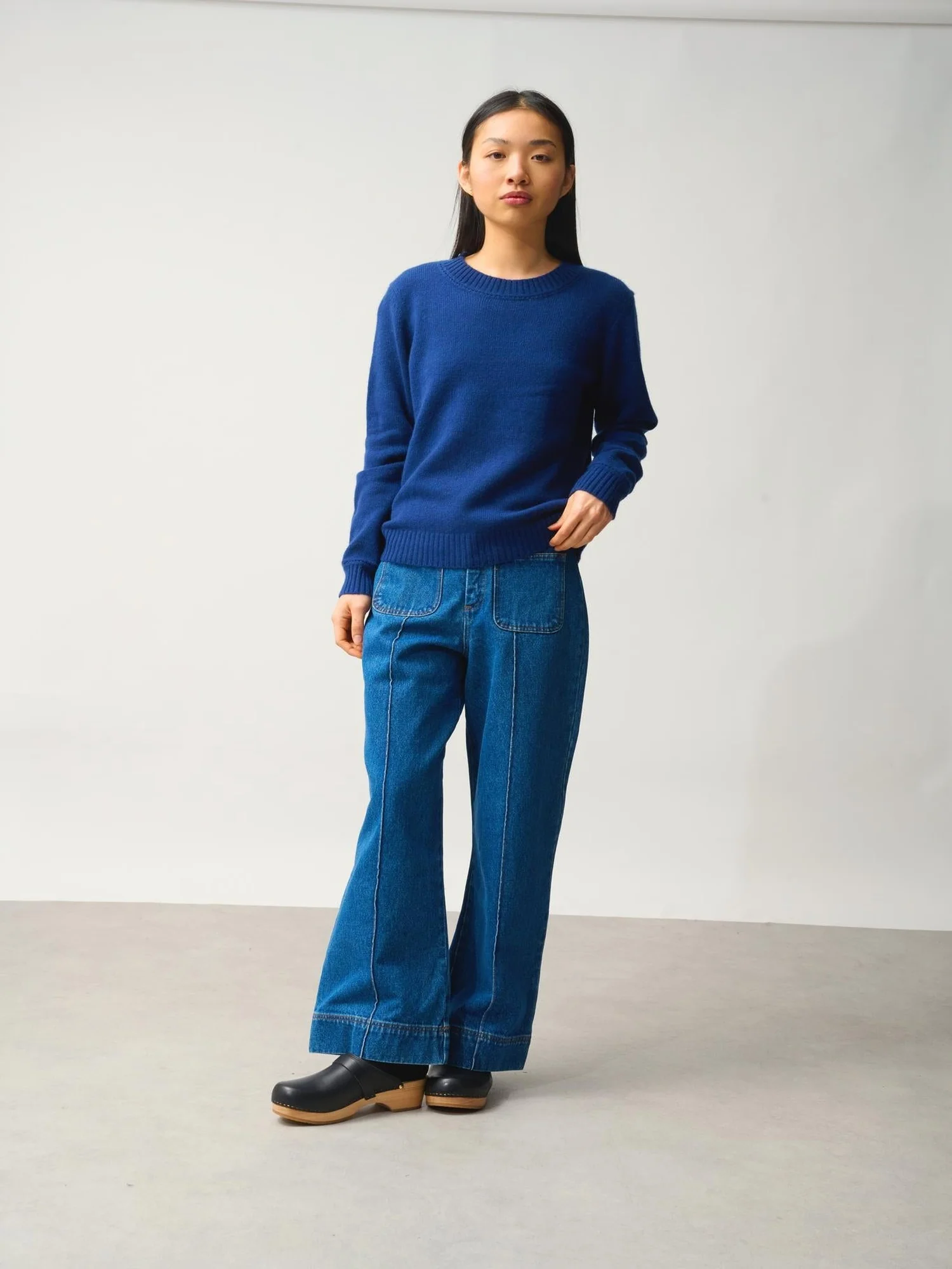 JETSAN pull col rond 4 fils minuit 100% cachemire – Image 2