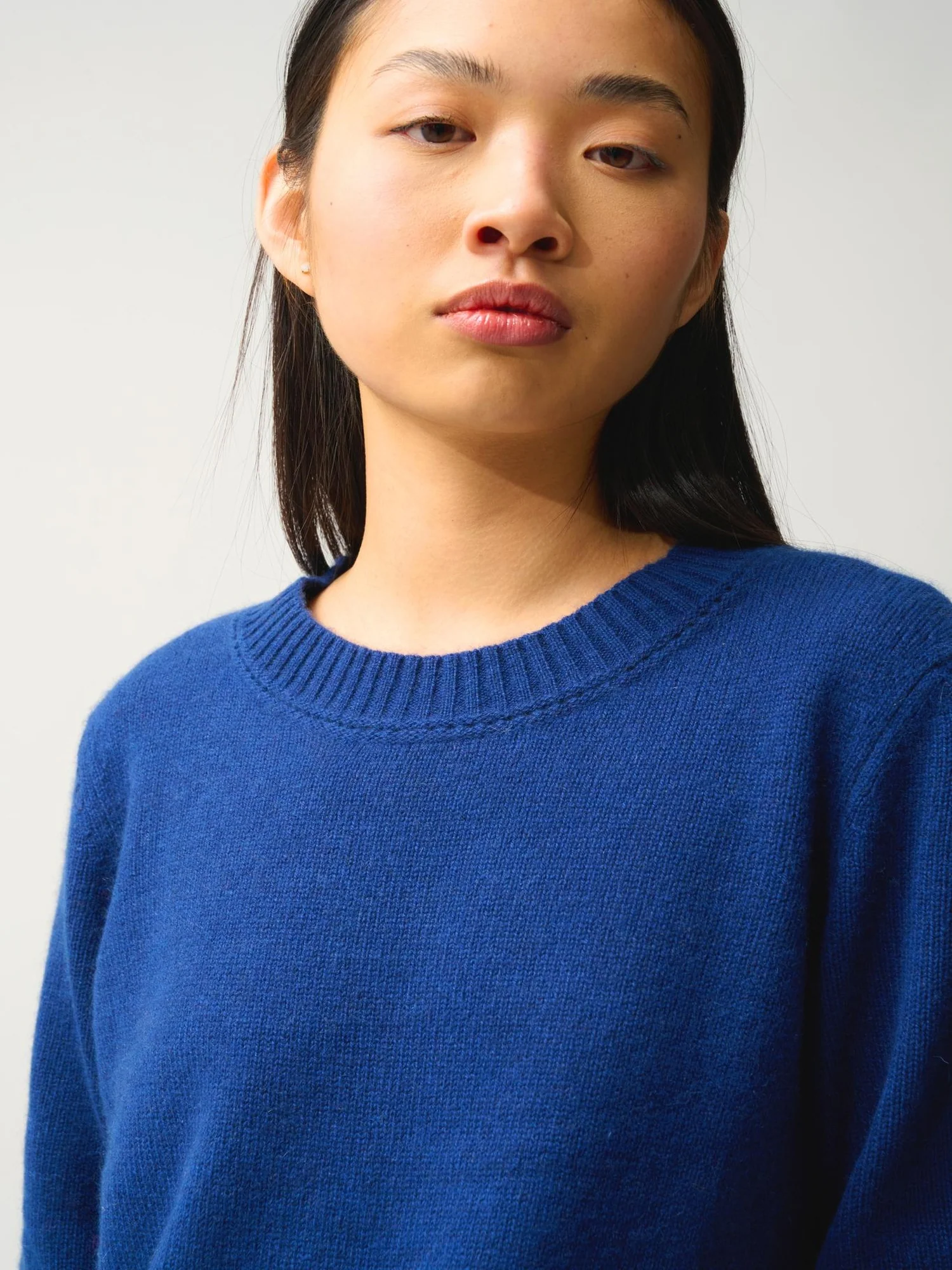 JETSAN pull col rond 4 fils minuit 100% cachemire – Image 4