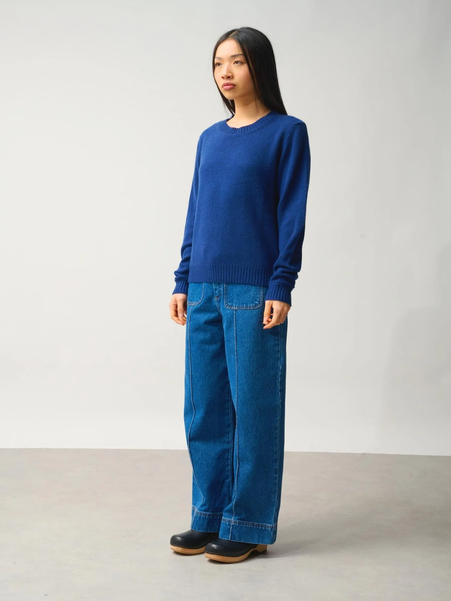 JETSAN pull col rond 4 fils minuit 100% cachemire – Image 5