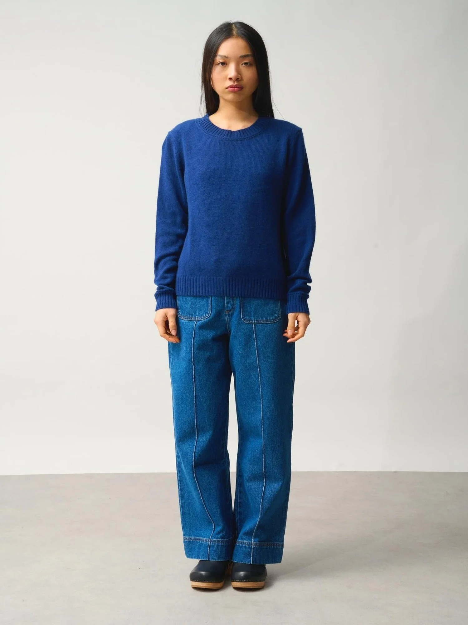 JETSAN pull col rond 4 fils minuit 100% cachemire – Image 6