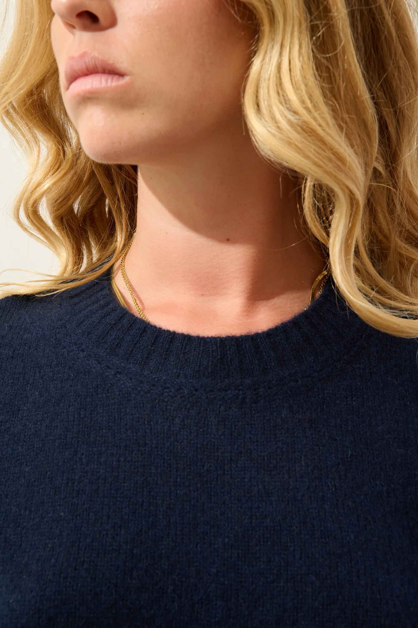 JETSAN pull col rond 4 fils navy 100% cachemire – Image 2