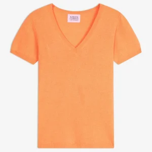 KALI t-shirt col v agrume 100% cachemire