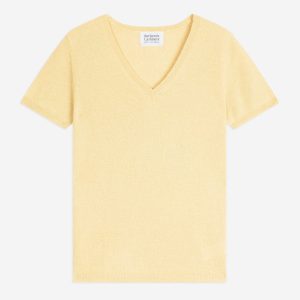 KALI t-shirt col v limonade 100% cachemire