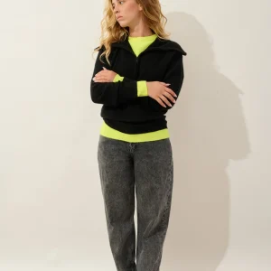 KARMA pull camionneur noir 100% cachemire