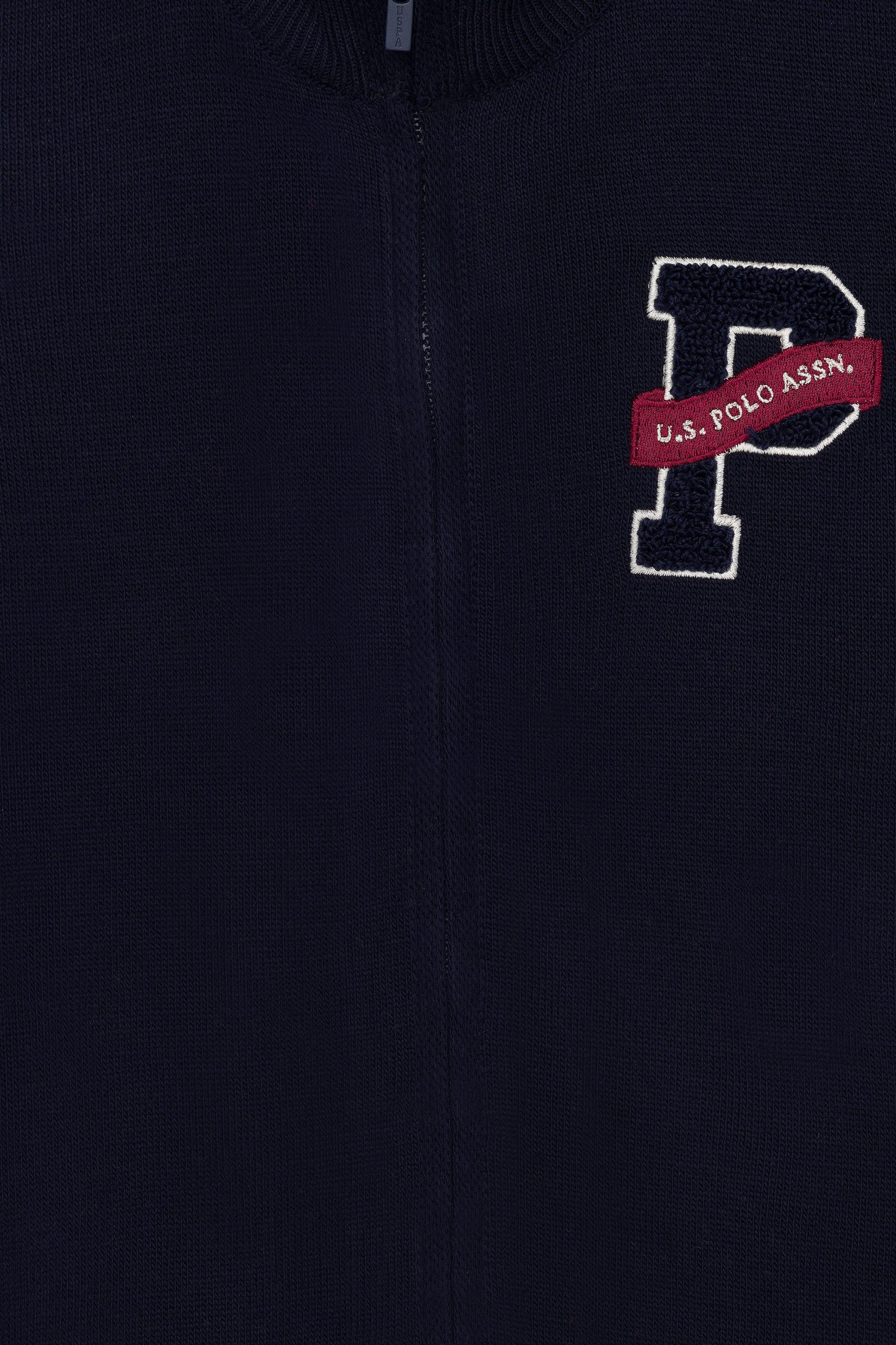 Cardigan tricoté zippé Bleu Nuit – Image 2