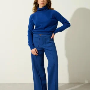 MADELINE pull col roulé outremer 100% cachemire