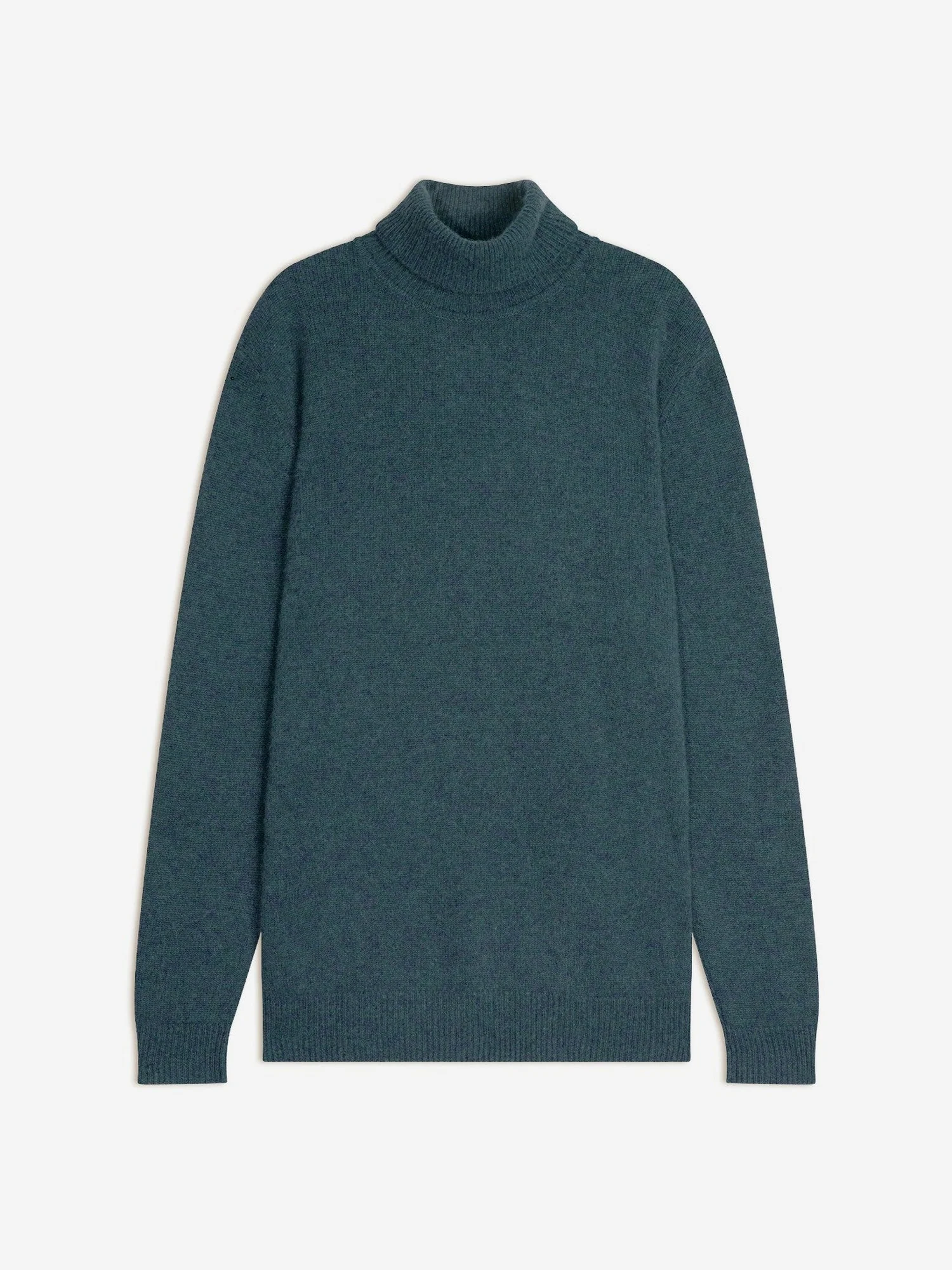 MARTIN pull col roulé 4 fils vert canard chiné 100% cachemire – Image 6