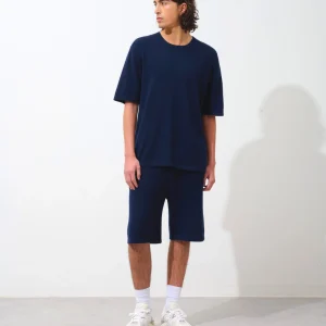 MAYA t-shirt col rond navy 100% cachemire