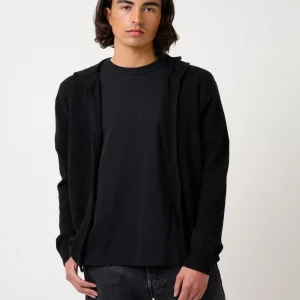 NEURRE gilet zippé capuche noir 100% cachemire