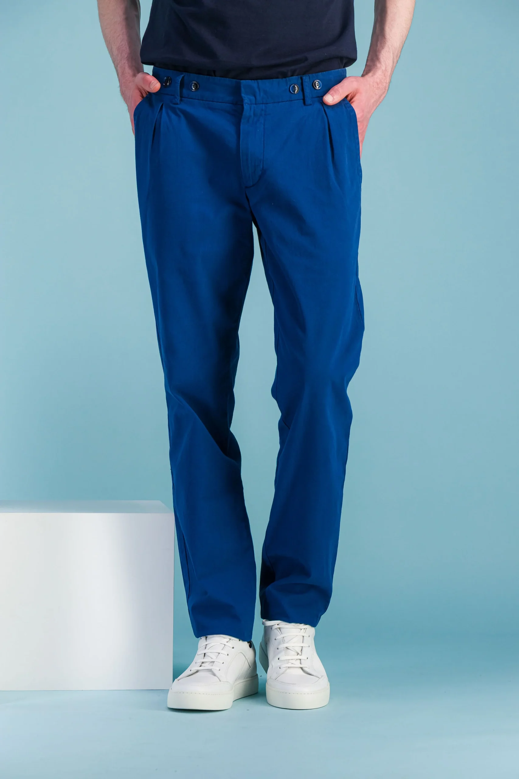 Pantalon city pant bleu dur à pinces