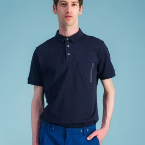 Polo en coton bio marine