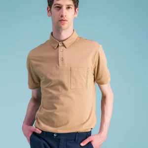 Polo en coton bio beige