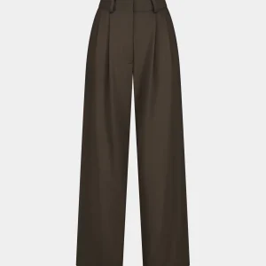 PANTALON LAINE À DOUBLE PLIS PINA