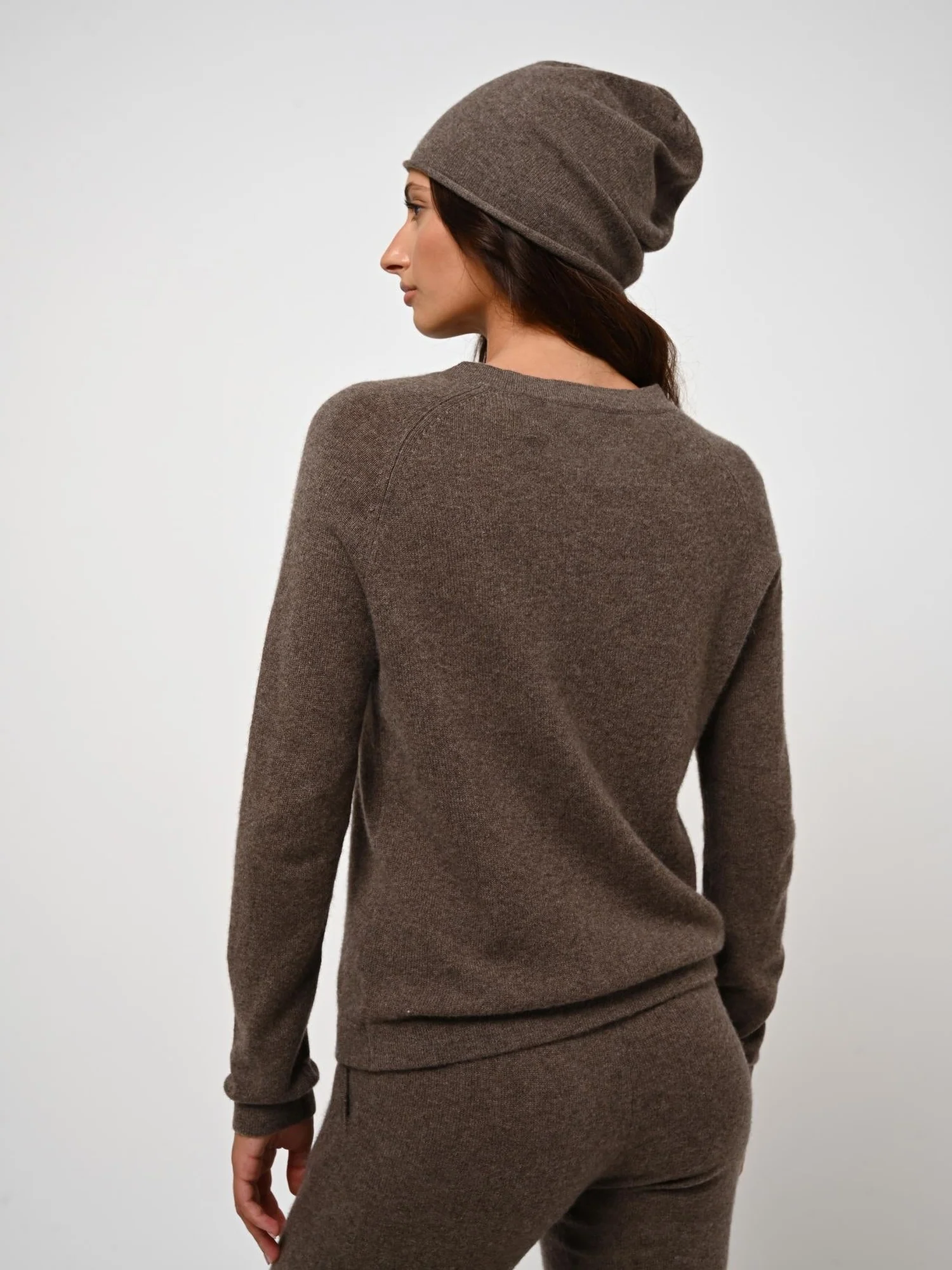 PINIER bonnet taupe chiné 100% cachemire – Image 5