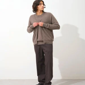 PIPA cardigan col v taupe chiné 100% cachemire