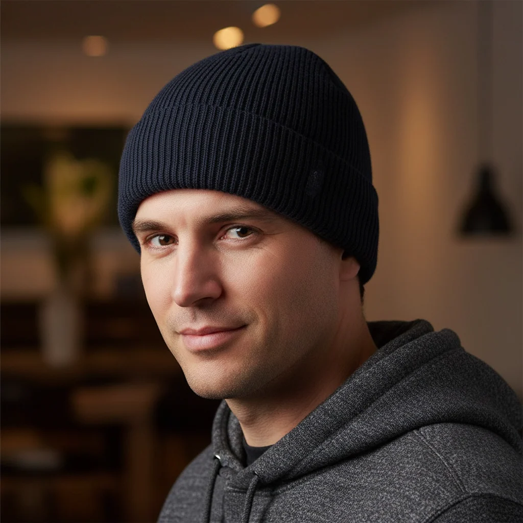 Bonnet marine laine merinos – Image 2