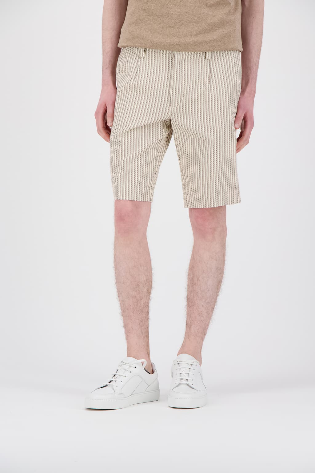 Pleats Short Rayures Beige