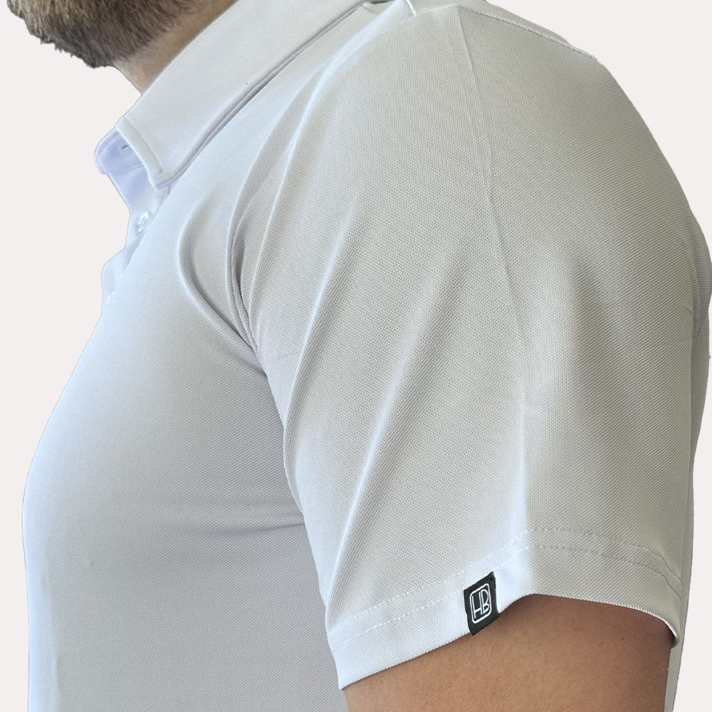 HB Fusion Polo de golf Homme Blanc – Image 2