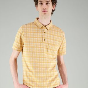 Polo à carreaux oranges