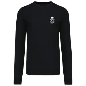 Pull Golf Col Rond Homme Skull Noir