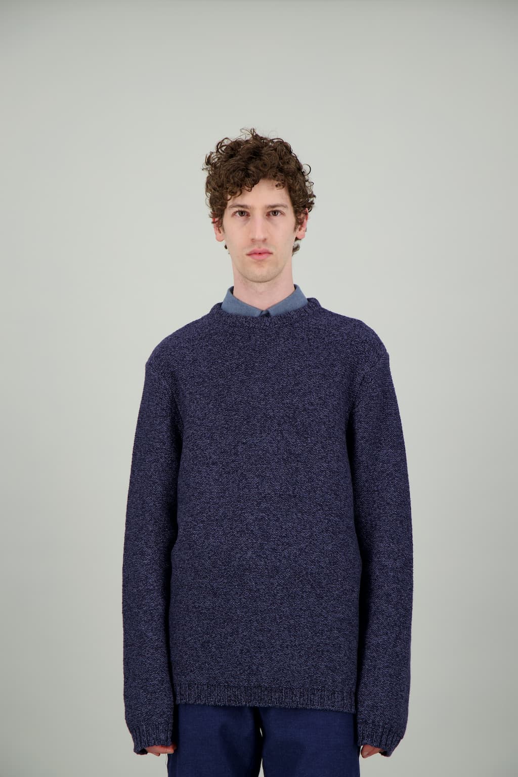 Pull Marin laine mérinos bleu mouliné – Image 4