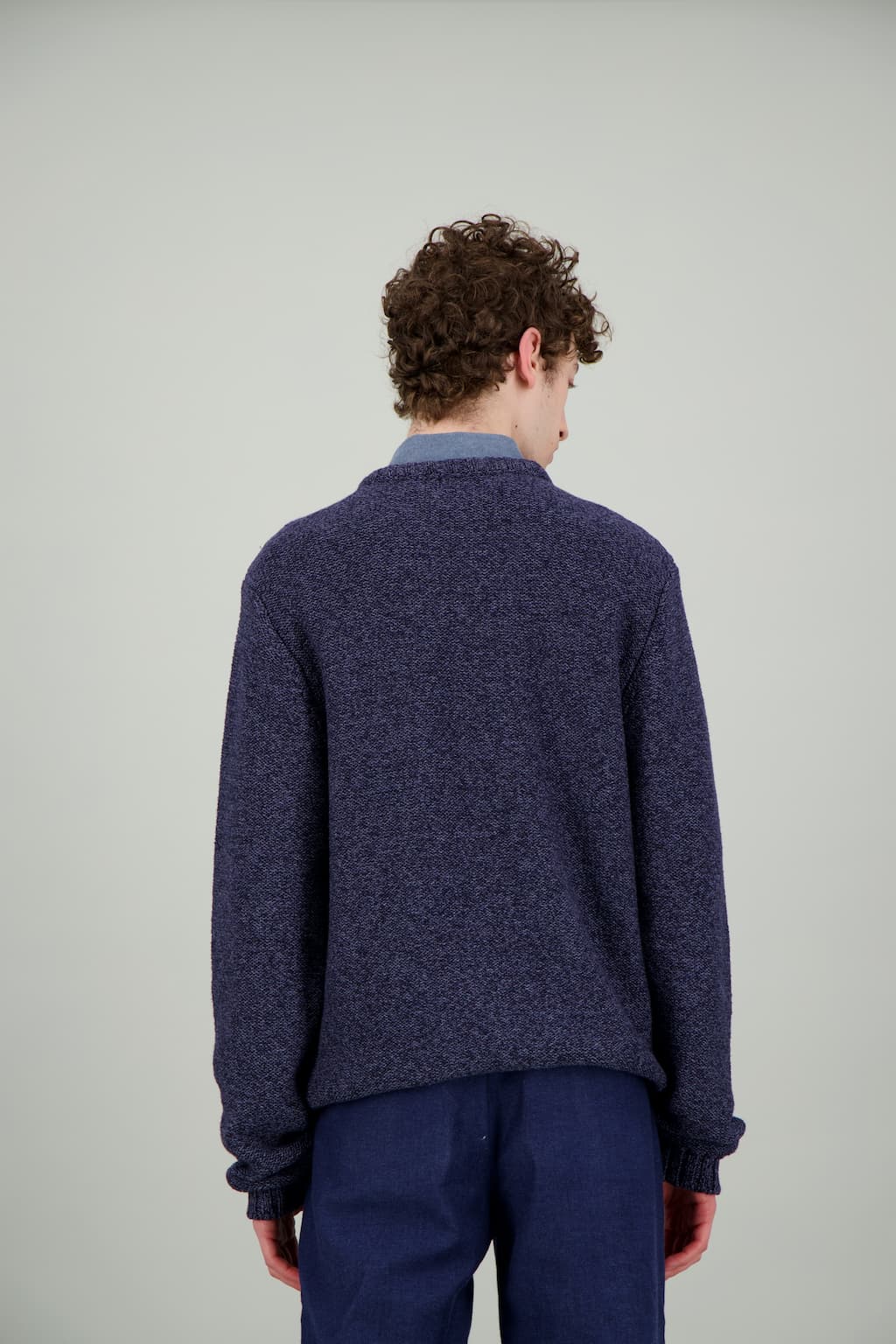 Pull Marin laine mérinos bleu mouliné – Image 3