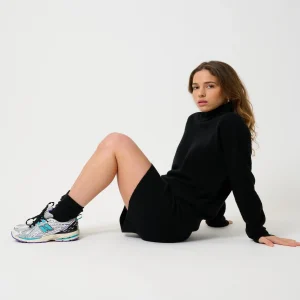 ROXANE pull col roulé noir 100% cachemire