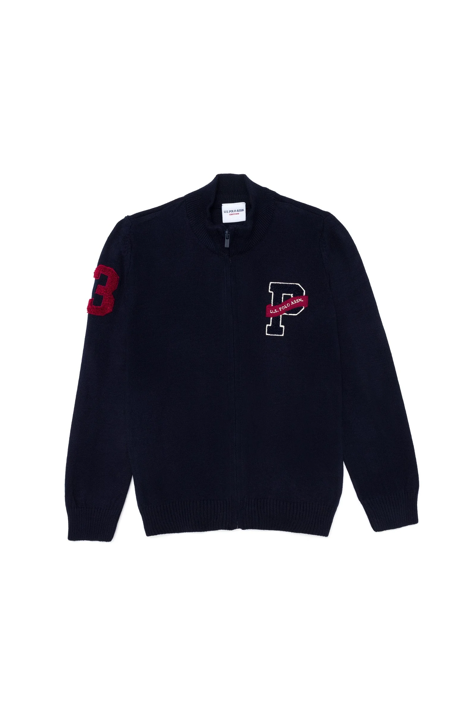 Cardigan tricoté zippé Bleu Nuit