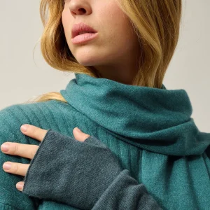 SERRE mitaines vert canard chiné 100% cachemire