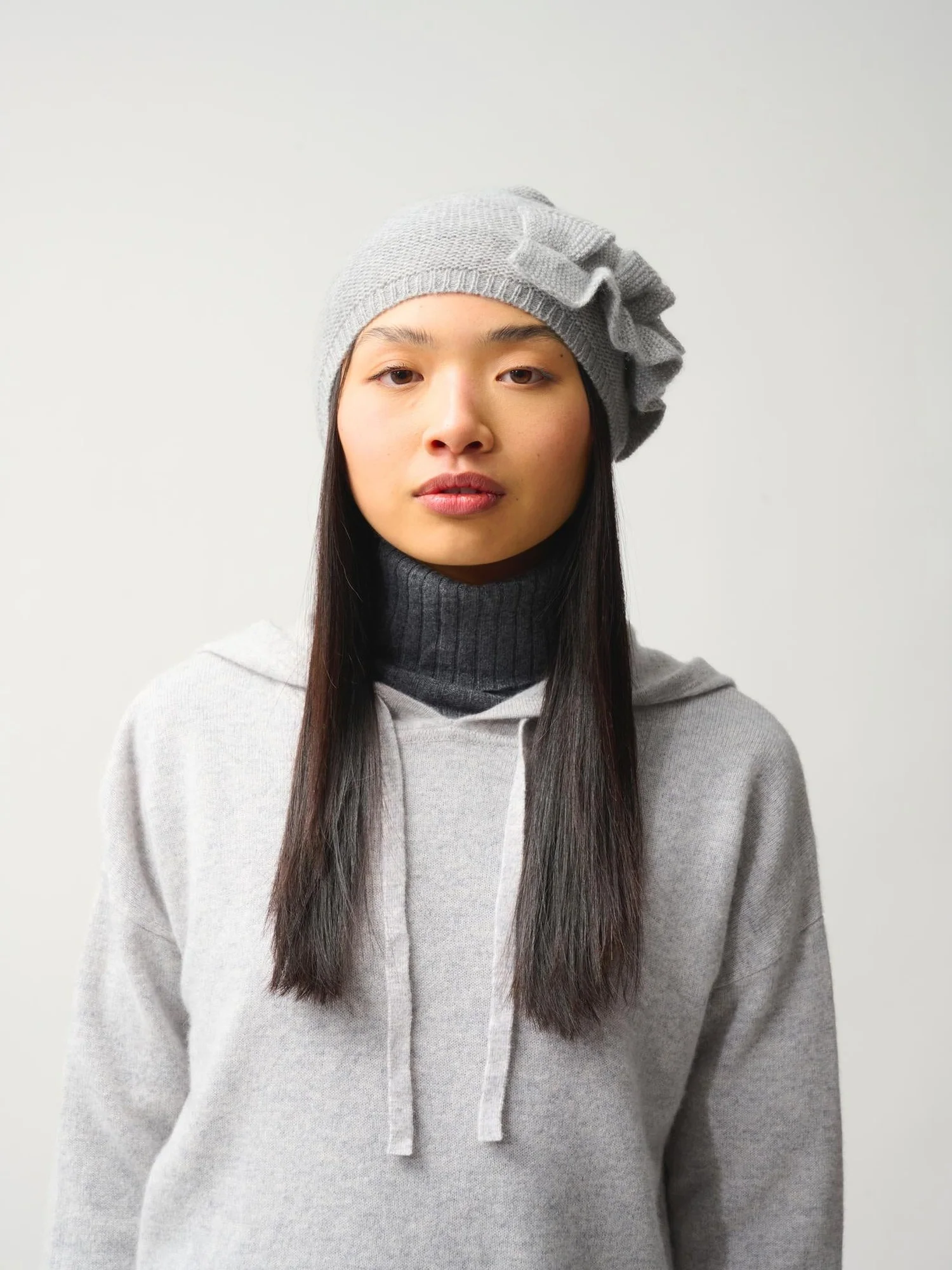 SIME bonnet 4 fils nuage chiné 100% cachemire