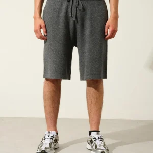 SOLINE short anthracite chiné 100% cachemire