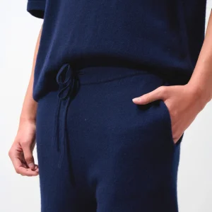 SOLINE short navy 100% cachemire