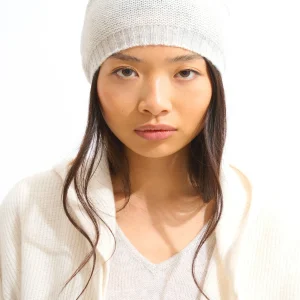 STEFANA bonnet 4 fils gris perle chiné 100% cachemire
