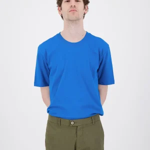 T Shirt coton bio japonais bleu dur