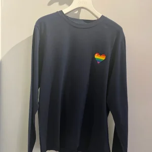 T-shirt en coton bio manches longues marine