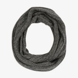 TOMMY tour de cou 4 fils noir/blanc 100% cachemire