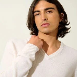 VICTOR pull col V 4 fils neige 100% cachemire