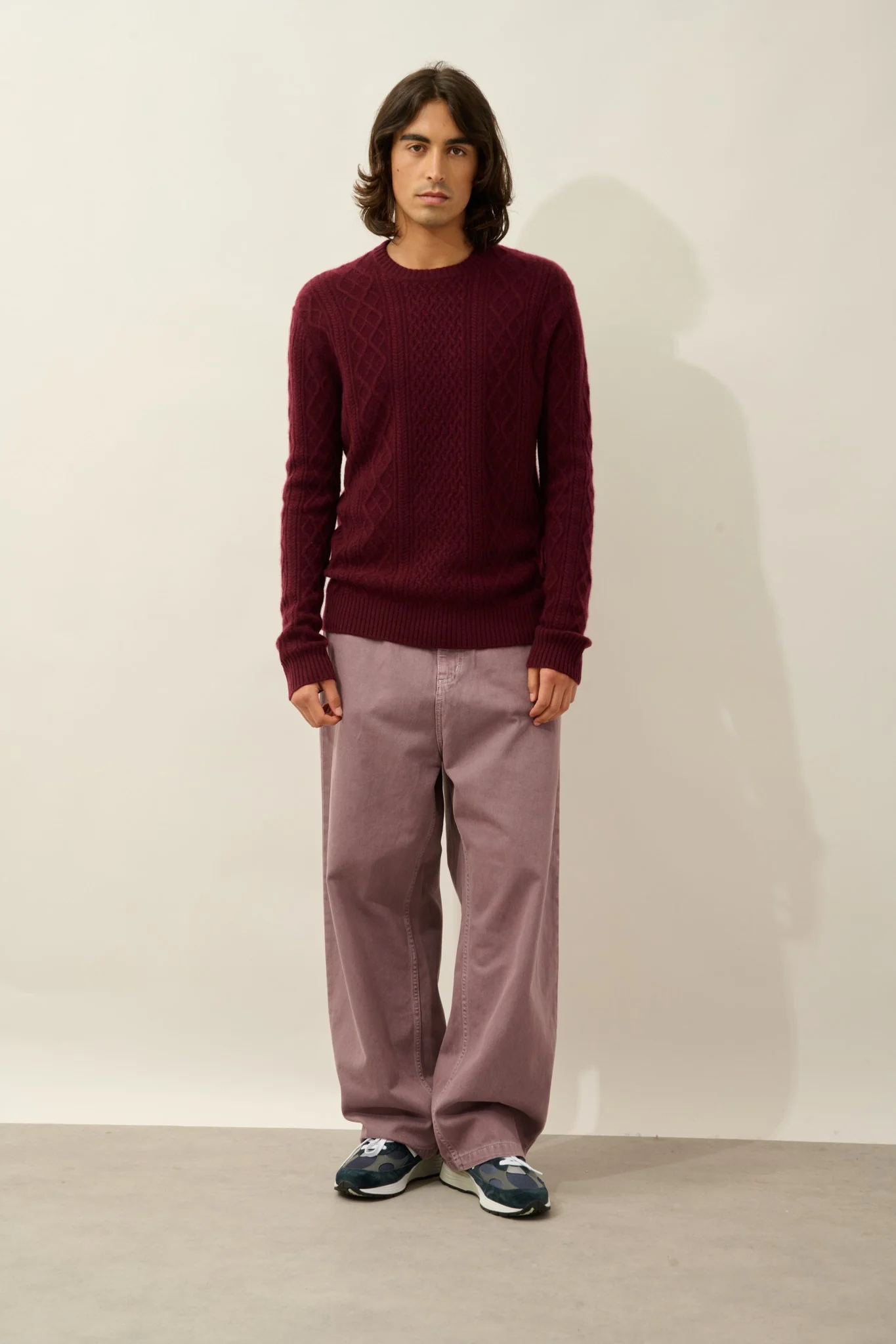 WIND pull col rond 4 fils mûre 100% cachemire – Image 2