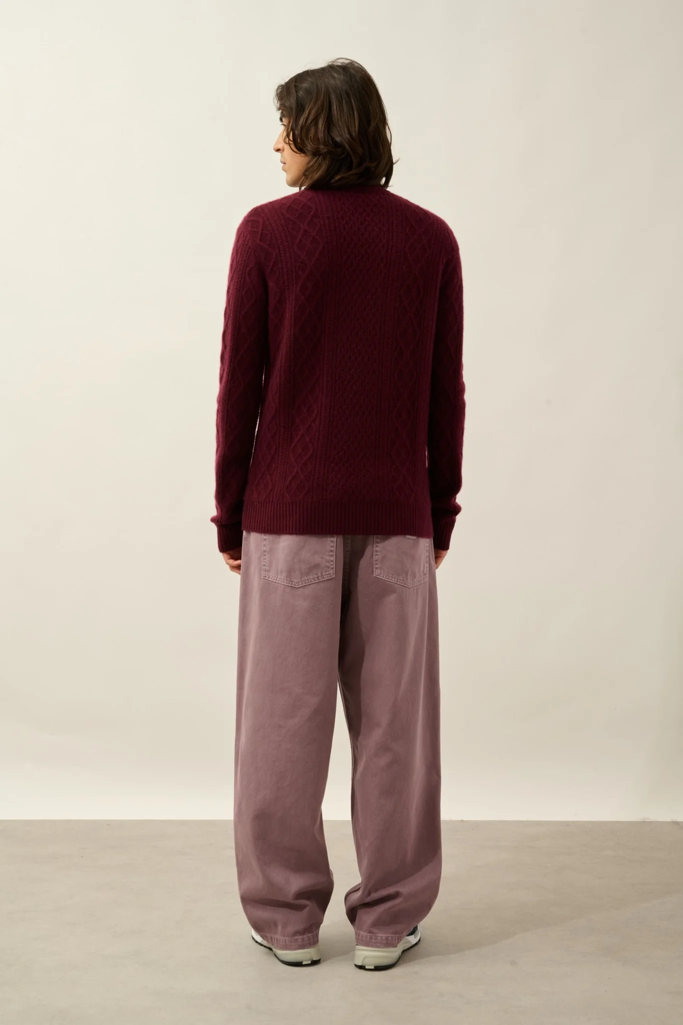 WIND pull col rond 4 fils mûre 100% cachemire – Image 3