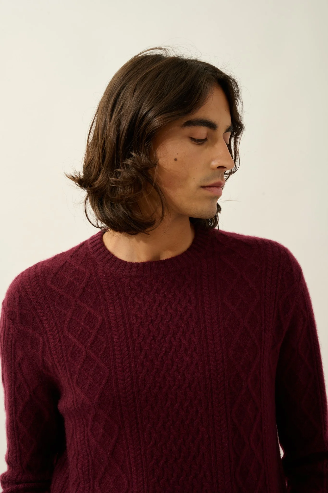 WIND pull col rond 4 fils mûre 100% cachemire – Image 4
