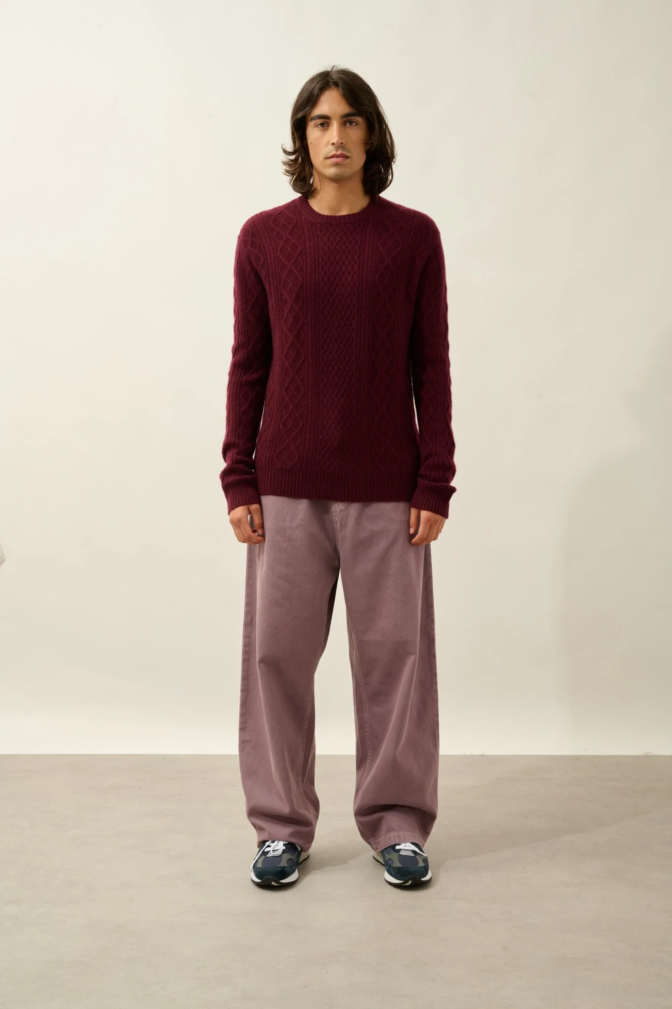 WIND pull col rond 4 fils mûre 100% cachemire – Image 5