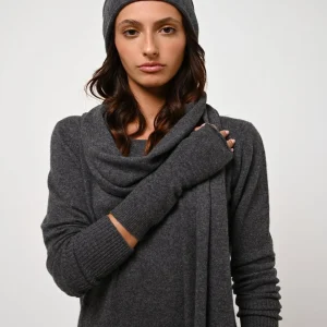 SERRE mitaines anthracite chiné 100% cachemire