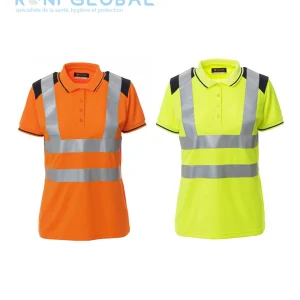 Polo de sécurité haute visibilité femme, manches courtes, respirant et coupe droite en polyester CLASS 2 - GUARD+LADY PAYPER